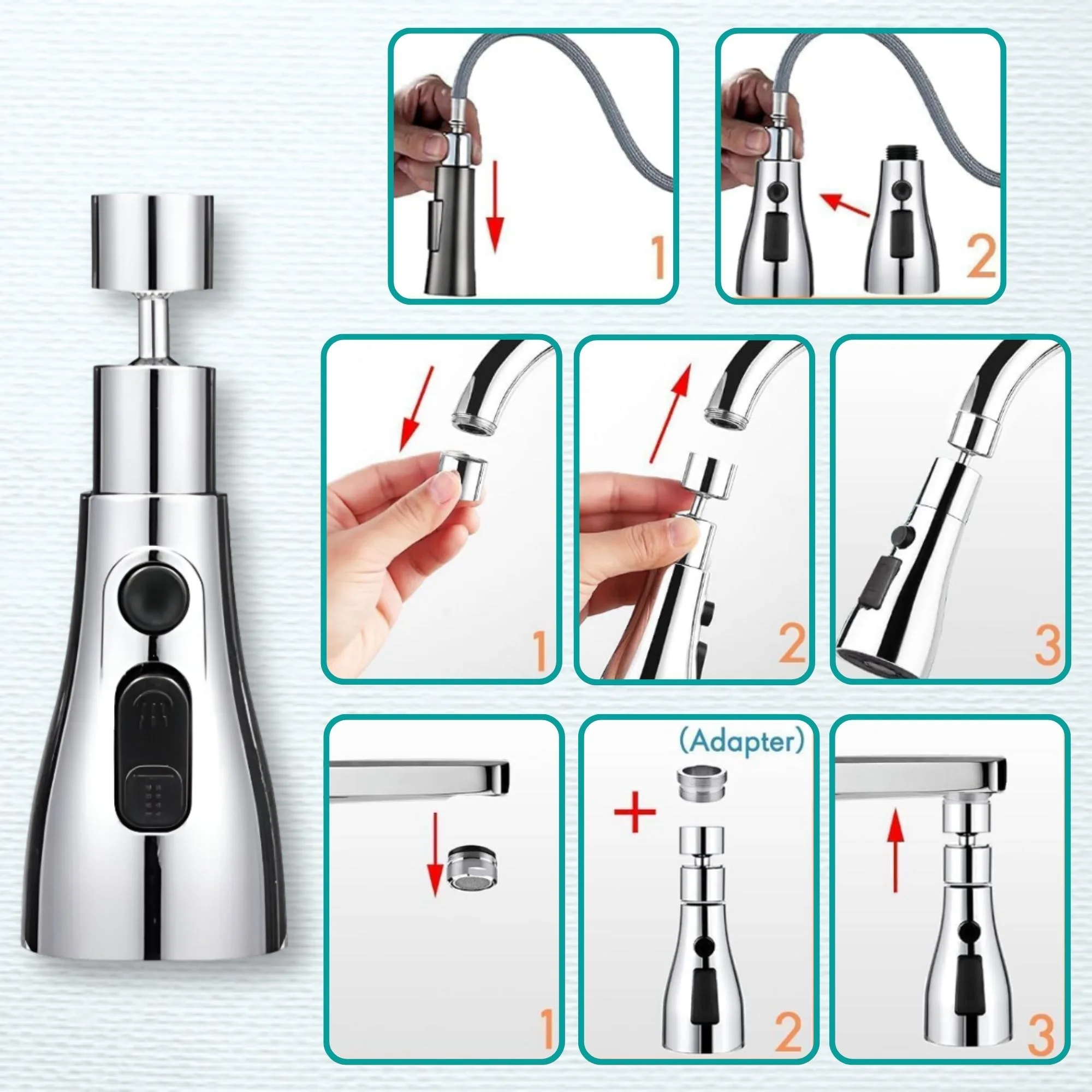 Tap Extender for Kitchen Sink Faucet Aerator